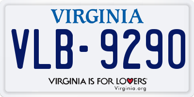 VA license plate VLB9290
