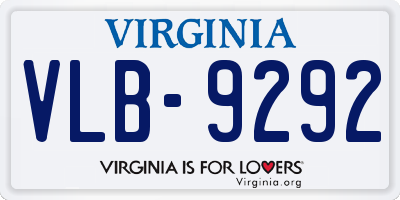 VA license plate VLB9292