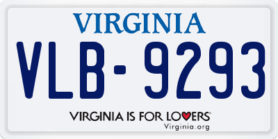 VA license plate VLB9293