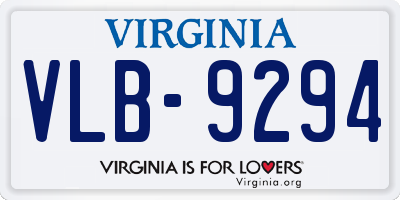 VA license plate VLB9294