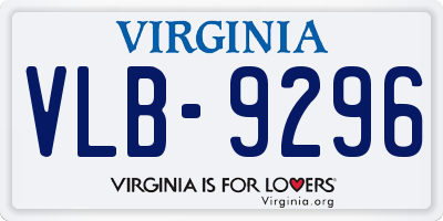 VA license plate VLB9296