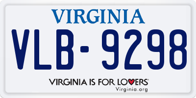 VA license plate VLB9298