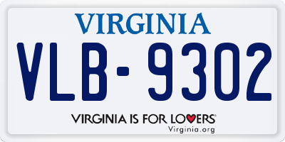 VA license plate VLB9302