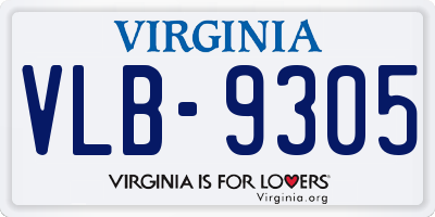 VA license plate VLB9305