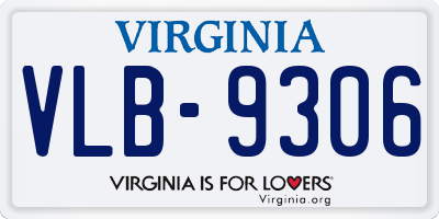 VA license plate VLB9306
