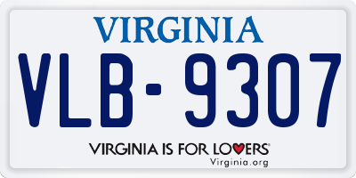 VA license plate VLB9307