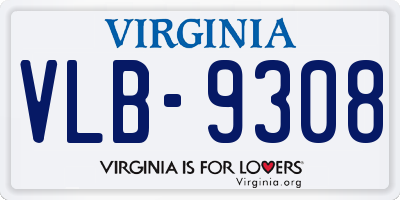 VA license plate VLB9308