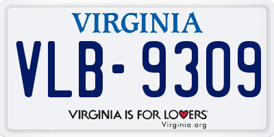 VA license plate VLB9309