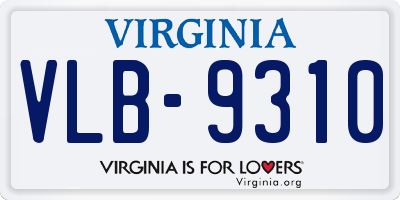 VA license plate VLB9310