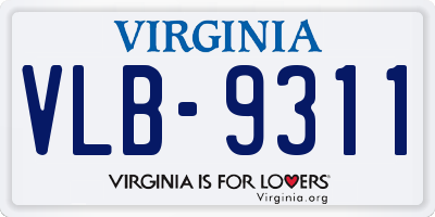 VA license plate VLB9311