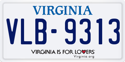 VA license plate VLB9313