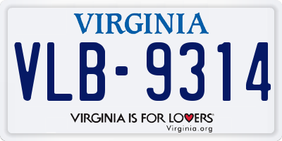 VA license plate VLB9314