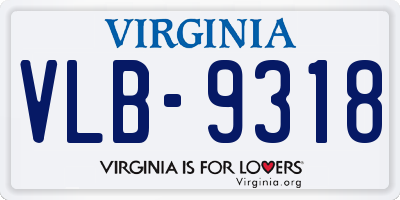 VA license plate VLB9318