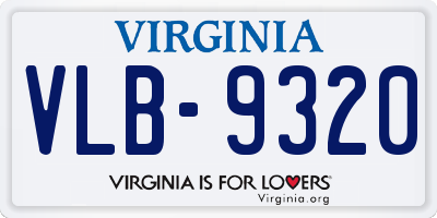 VA license plate VLB9320