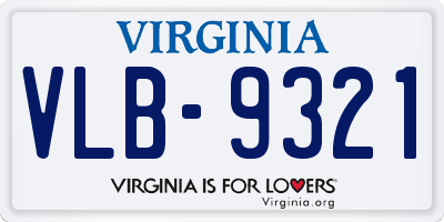 VA license plate VLB9321