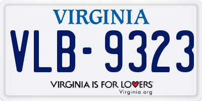 VA license plate VLB9323