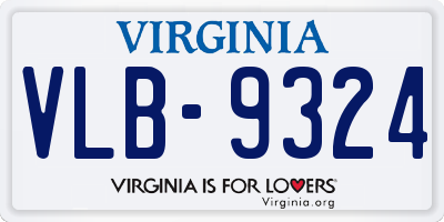 VA license plate VLB9324