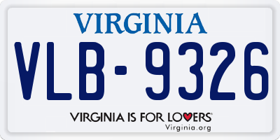 VA license plate VLB9326