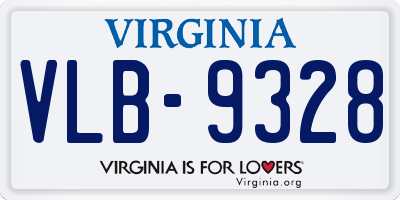 VA license plate VLB9328