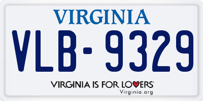 VA license plate VLB9329