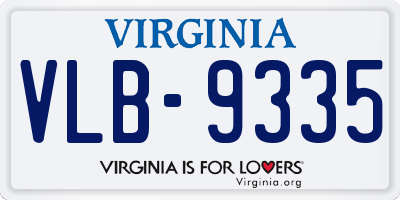 VA license plate VLB9335