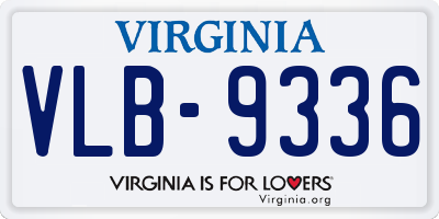 VA license plate VLB9336