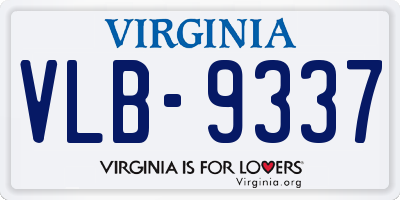 VA license plate VLB9337