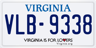 VA license plate VLB9338