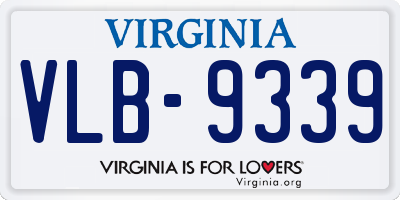 VA license plate VLB9339