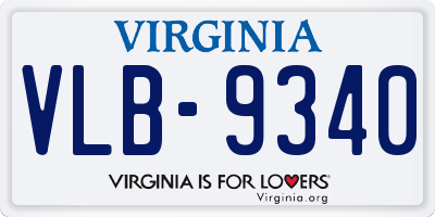 VA license plate VLB9340