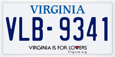 VA license plate VLB9341