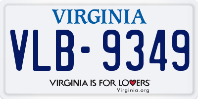 VA license plate VLB9349