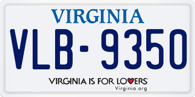 VA license plate VLB9350