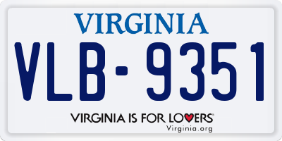 VA license plate VLB9351