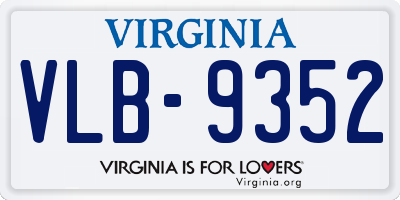 VA license plate VLB9352