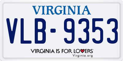 VA license plate VLB9353
