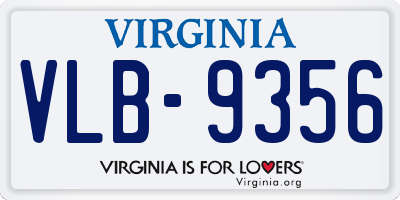 VA license plate VLB9356
