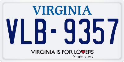 VA license plate VLB9357