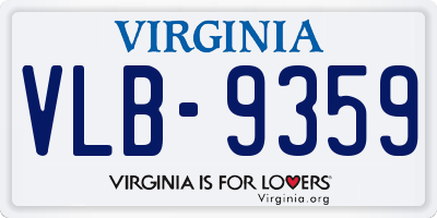 VA license plate VLB9359