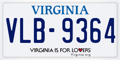VA license plate VLB9364