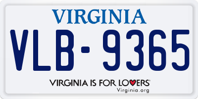 VA license plate VLB9365