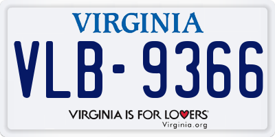 VA license plate VLB9366