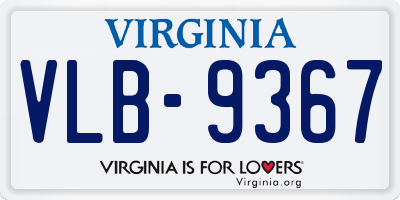 VA license plate VLB9367