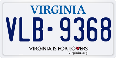 VA license plate VLB9368