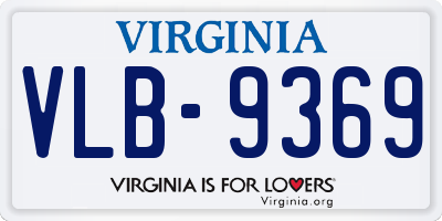 VA license plate VLB9369