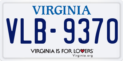 VA license plate VLB9370