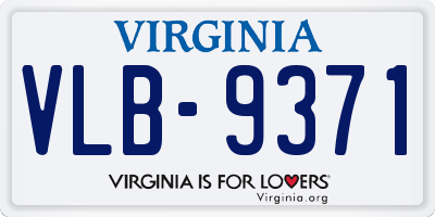 VA license plate VLB9371
