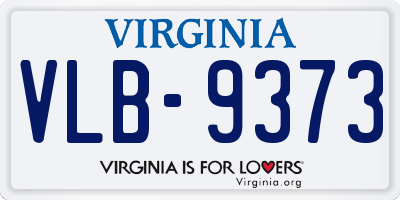 VA license plate VLB9373