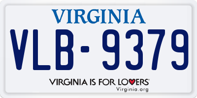 VA license plate VLB9379