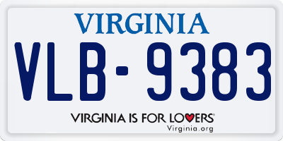 VA license plate VLB9383